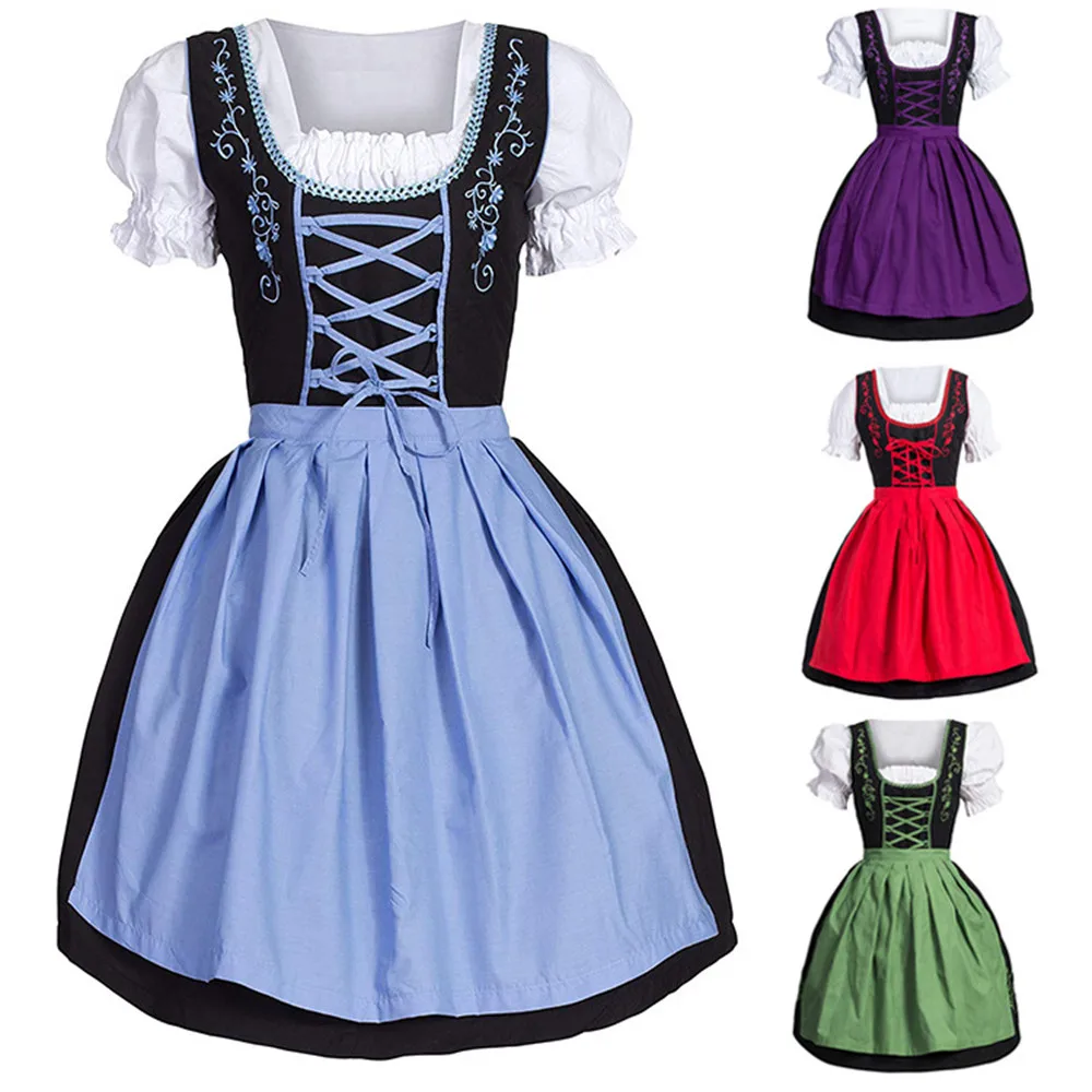 

Немецкое Платье Dirndl для Октоберфеста, баварское пивное платье, костюм горничной, нарядное платье для женщин