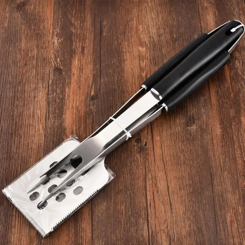 Открытый Пикник Кемпинг термостойких Лопата + вилка зажим 3 шт./компл. гриль набор