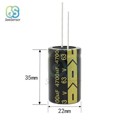 63V 4700uF 22X35mm Высокая частота низкая ESR Алюминий электролитический конденсатор с алюминиевой крышкой, 50В, алюминиевая крышка, 63В 250V 450V 100 мкФ 150 мкФ 180 мкФ 470 мкФ 680 мкФ 1000 мкФ 4700 мкФ 15000 мкФ - Цвет: 63V 4700uF 22X35mm