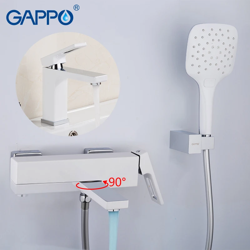 

GAPPO Shower Faucets brass water tap chrome bathroom bath faucet mixer bathtub tap with basin faucet mitigeur baignoire