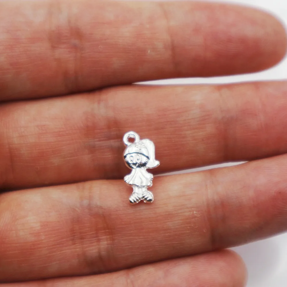 Горячая продажа 40 шт Металлические яркие серебряные подвески для девушки