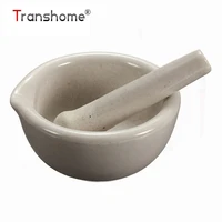 transhome kitchen tools 60mm mini porcelain mortar white pestle mixing grinding bowl set diy herb mills mincers tool