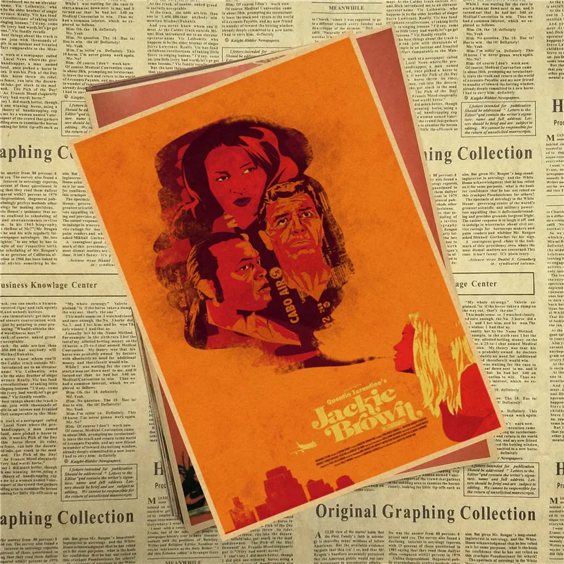 Винтажный постер из крафт бумаги в стиле фильма Джеки Браун 42x30 см|kraft paper poster|wall