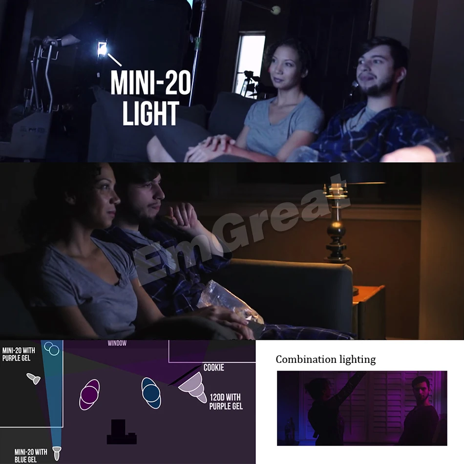 Aputure LS Mini 20 3-светильник в комплекте два mini 20d и один mini 20c светодиодный светильник Френеля TLCI CRI 96+ 40000lux@0.5m с батареей и чехол