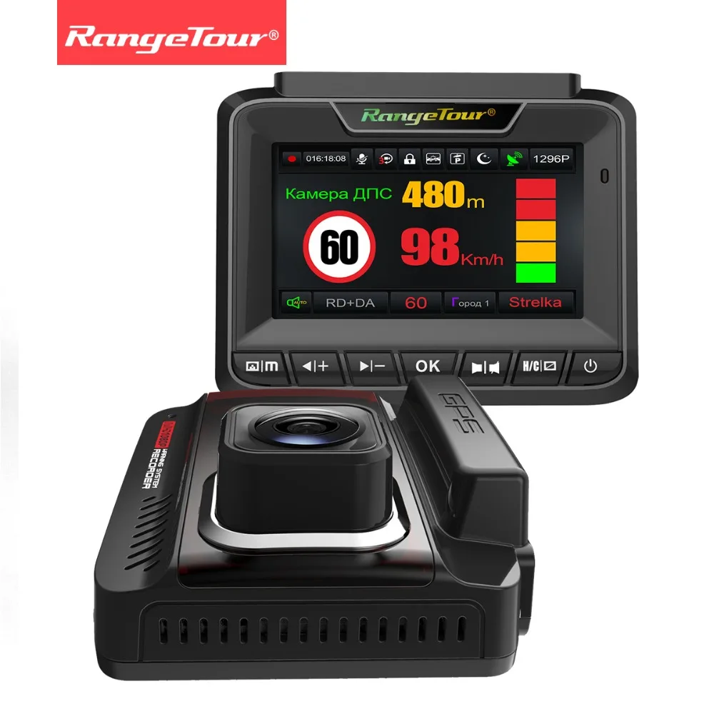 Tekbow Автомобильный dvr 3 в 1 Радар детектор gps Logger Dash Cam Авто рекордер камера 1296 P FHD