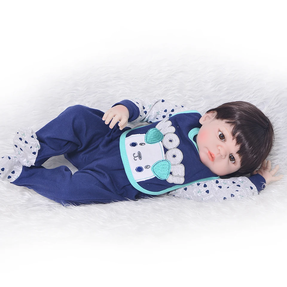 23 дюйма Boneca bebes reborn boy силиконовая виниловая кукла для новорожденных Реалистичная