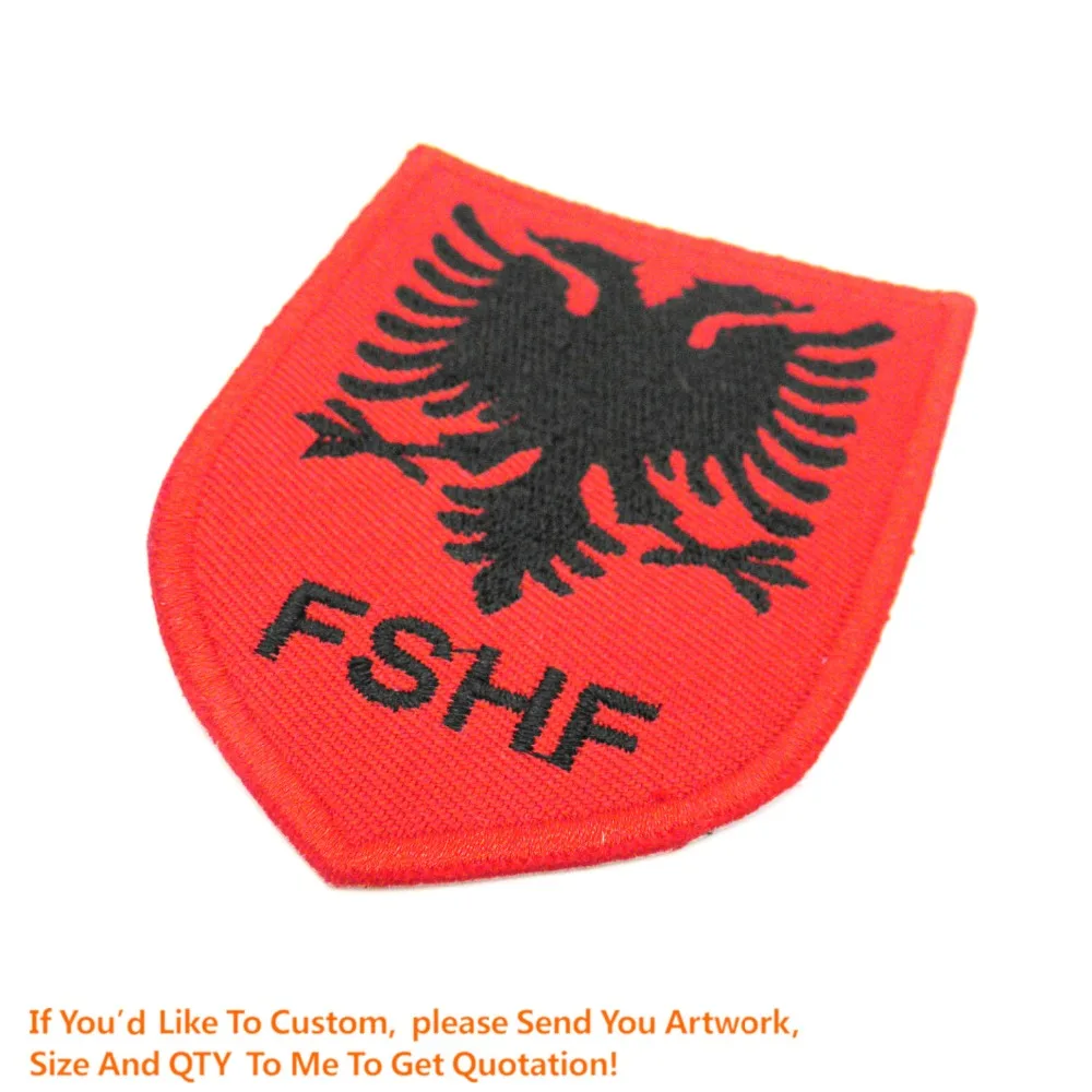 Новое прибытие Albania Futbol FSHF Железный патч 3D вышитый для одежды ручной работы parches