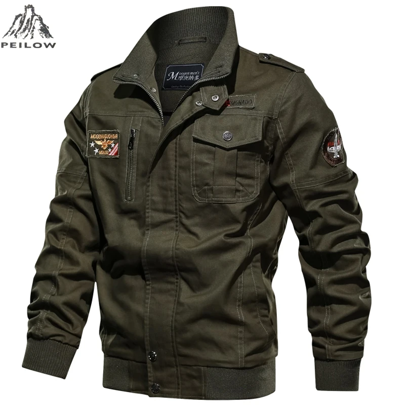 

Winter Jacket Men Causal Cotton men`s Windbreaker Soldier MA-1 Style Army Bomber Jackets Outwear Flight Multi-pocket Coats male