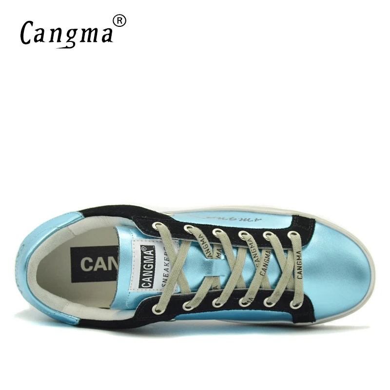

CANGMA Luxury Brand Designer Sneakers Women Shoes Blue Casual Shoes School Footwear Flats Women's Vintage Vulcanized Shoe