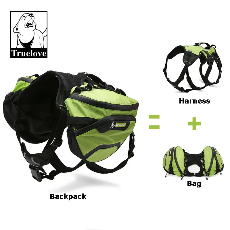Truelove Two Used Dog Backpack Harness Waterproof Outdoor Camping Training Hiking Multi-Day Backcountry Pet Backpack For Dogs