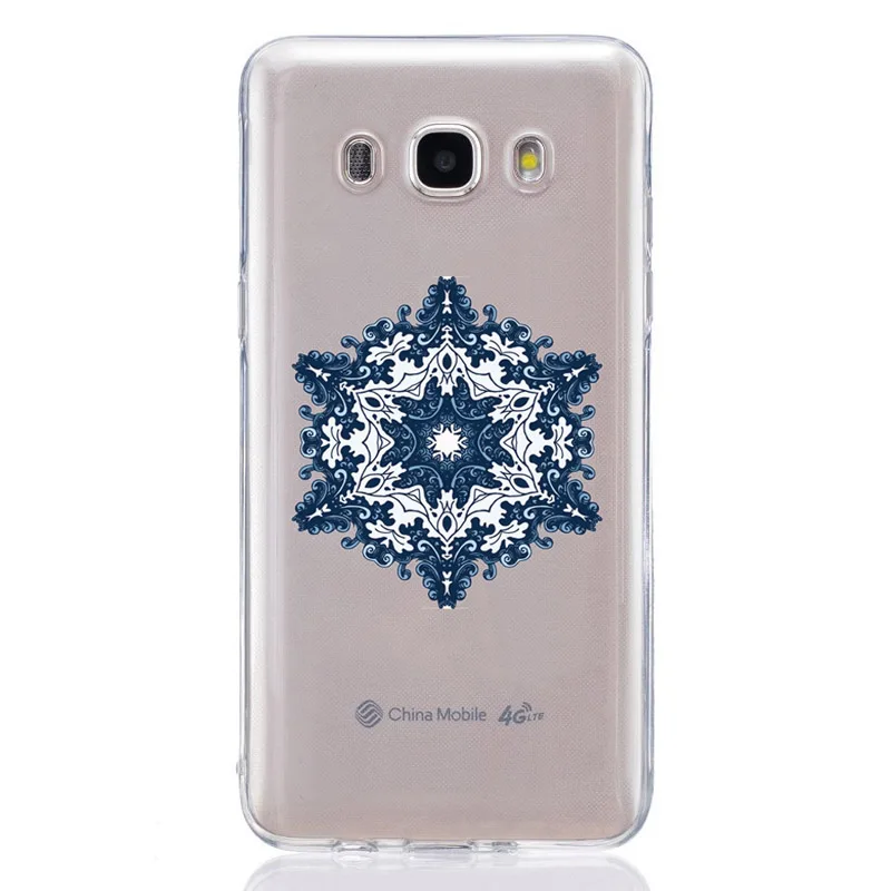 For Samsung Galaxy J1 J2 J3 J5 J7 prime J120 J330 J530F TPU Colorful Soft Feather Mandala Painted Desig Cover Case Fundas E346 |