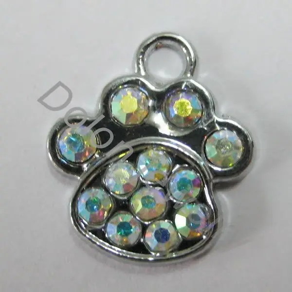 4 шт. смешанные цвета никель Размер собака или кошка лапа печать амулеты животное