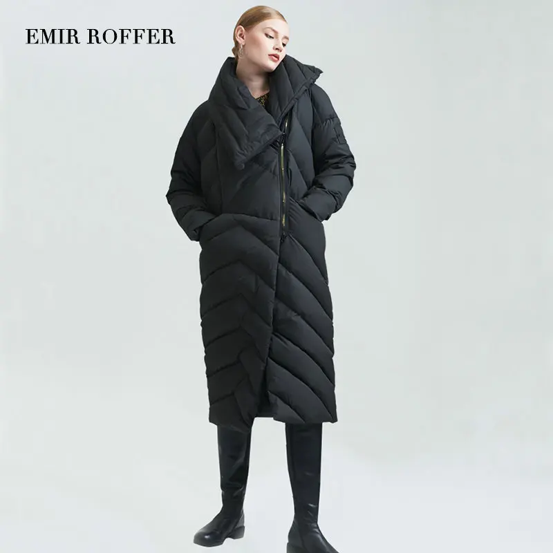 EMIR ROFFER зима 2018 женский длинный пуховик пальто для женщин европейская мода не