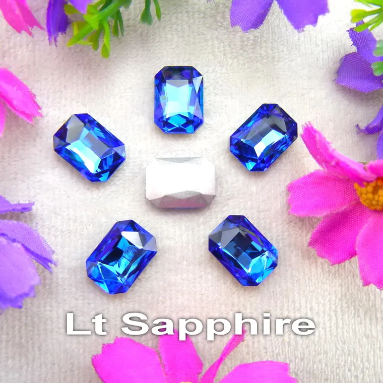 A18 Lt Sapphire Стеклянный кристалл 4*6 мм 6*8 мм 8*10 мм 10*14 мм 13*18 мм 18*25 мм 18*27 мм цвета прямоугольной формы клей на кристаллы бусины со стразами сделай сам - Цвет: A18 Lt Sapphire