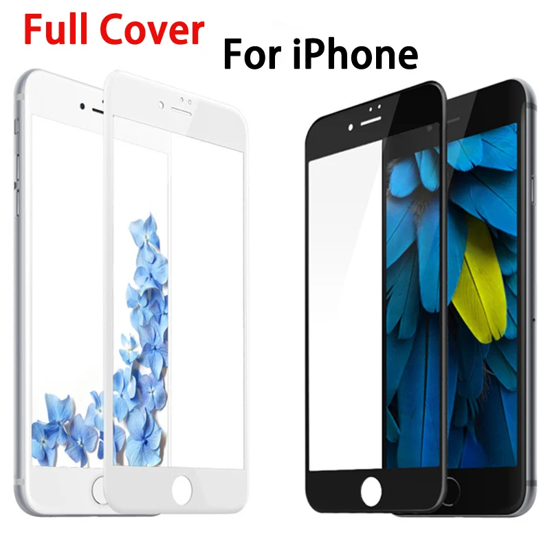 Для iPhone 11 Pro Max XS XR 9H полное покрытие закаленное стекло для X 6 6s 7 8 Plus 5 5S SE 5C Защитная