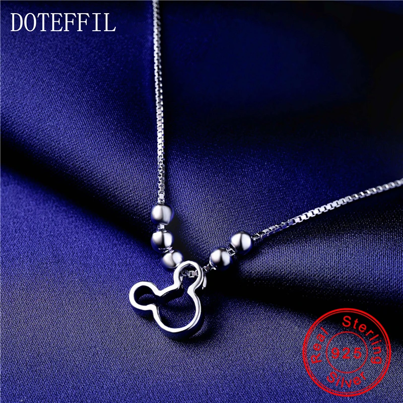 Женский браслет на ногу Микки мауз из серебра 925 пробы|anklet 925|fashion ankletwomen anklet |