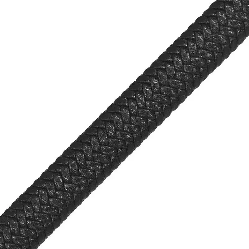 Black 12x6 мм Плетеный кожаный шнур для DIY мужчин браслет ювелирные изделия многоцветный изготовление плоский шнур аксессуары фурнитура подарок ручной работы - Цвет: Black