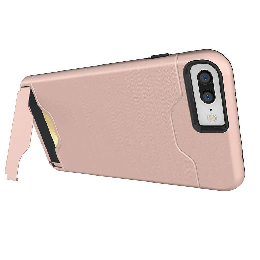 2 в 1 гибридный жесткий бронированный чехол для iPhone 6 6s 7 8 с держателем карт Plus