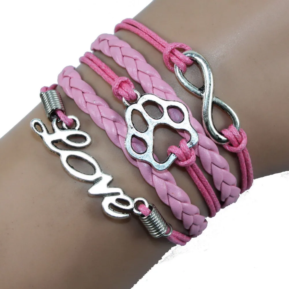 Дропшиппинг Бесконечность любовь Тигр амулет лапа Многослойный кожаный браслет