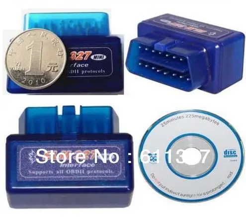 NEWEST Smallest ELM327 Bluetooth V1.5 OBD2 OBDII Auto Diagnostic Scanner Adapter 10pcs/Lot + Free Shipping |