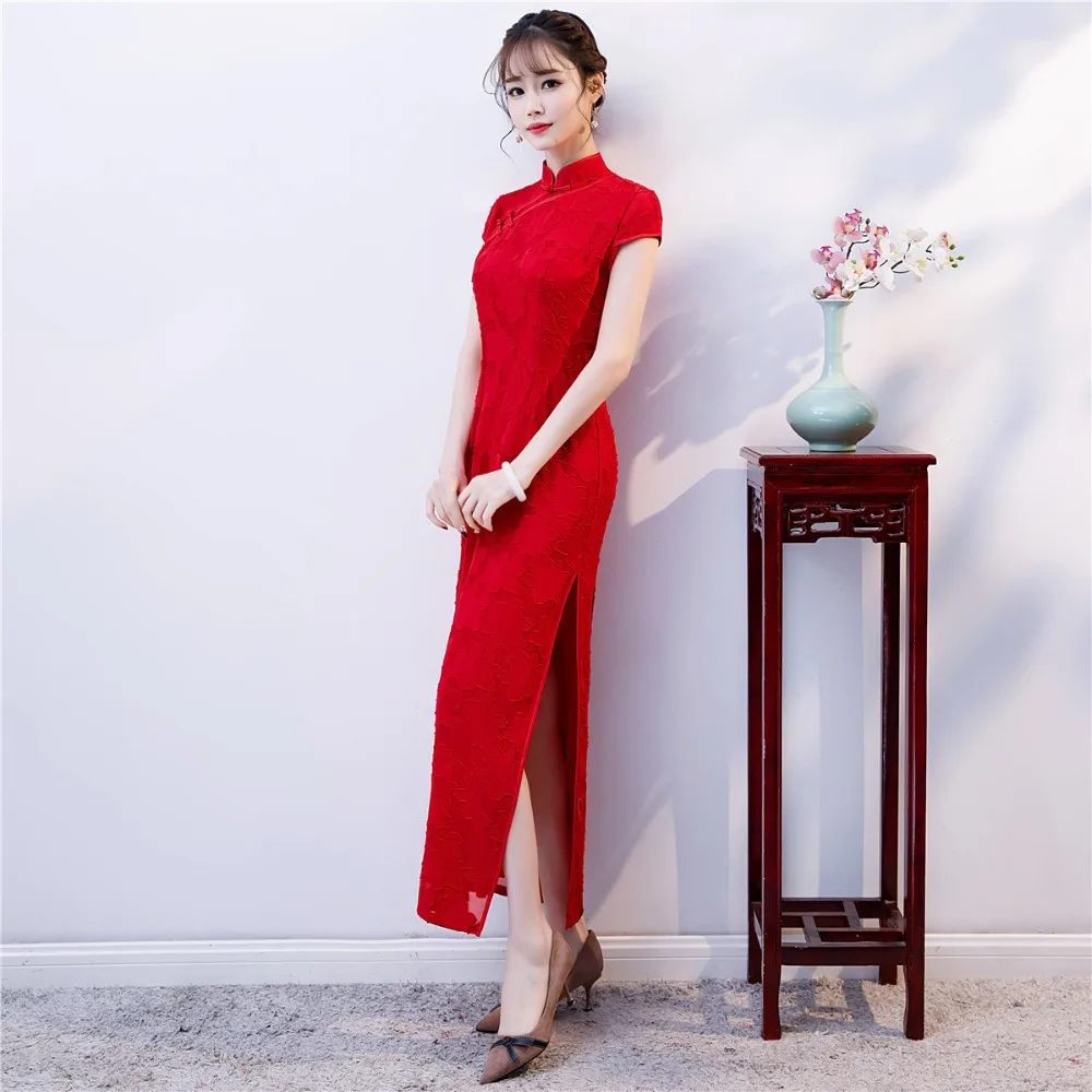 Shanghai Story, высокое качество, короткий рукав, длинное, cheongsam Qipao, высокий разрез, китайское платье, вечерние платья, 3 цвета
