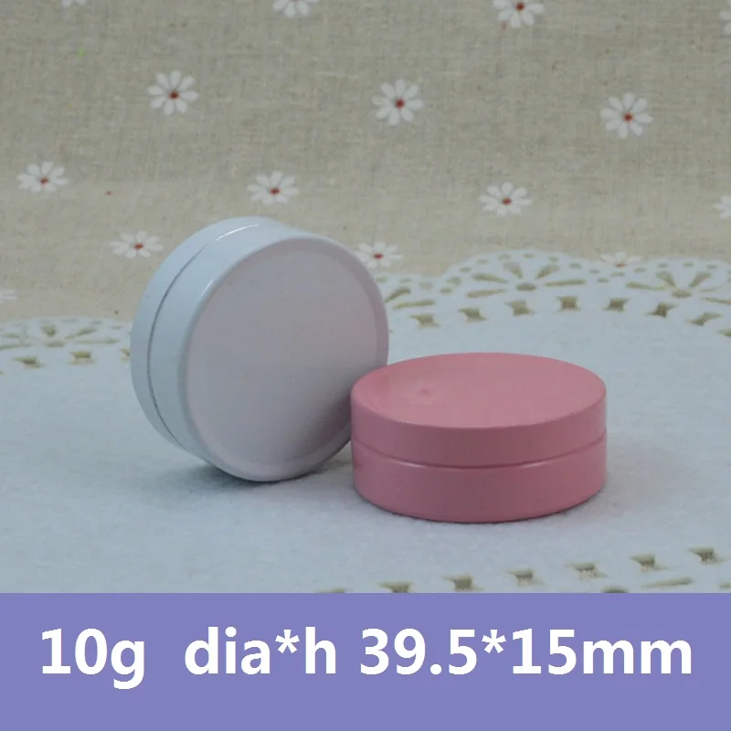 100 шт./лот 10 г розовая/белая алюминиевая мини-банка металлический контейнер