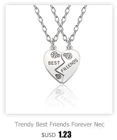 Модные любовь сердце ювелирные изделия для лучших друзей BFF ожерелье для лучших друзей навсегда кулон головоломка пицца радужные ожерелья и подвески для женщин