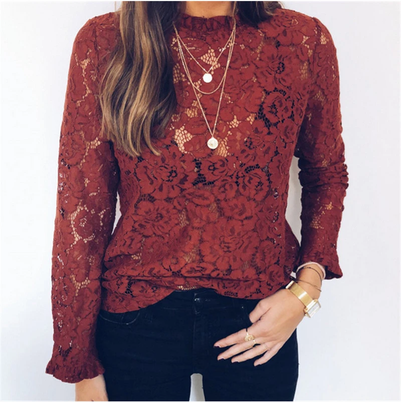 Boho пляжный летний праздник женские Flroal кружевные топы и блузки элегантная сетчатая открытая рубашка Женская цветок Плайя blusa feminina