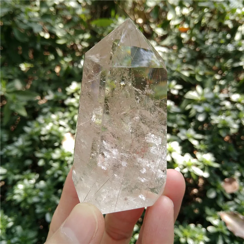 116 г Rutilated Quartz Crystal Point Wand инструмент медитации исцеления Рейки Grid поставка