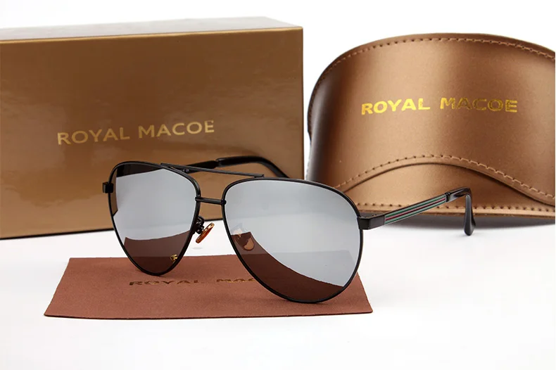 ROYAL MACOE, высокое качество, классические мужские и женские солнцезащитные очки, поляризационные, брендовые, солнцезащитные очки, защита для вождения, чехол Oculos Lentes