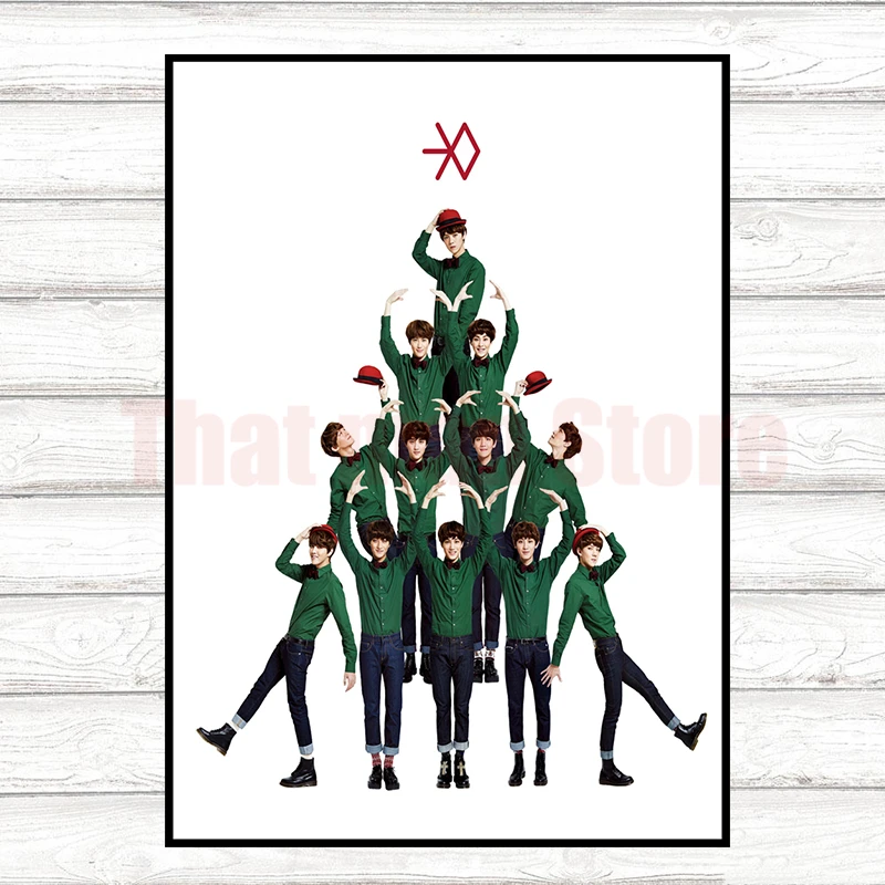 EXO LOTTO плакаты K-Pop Dance-Pop настенные наклейки белая мелованная бумага декоративные картины