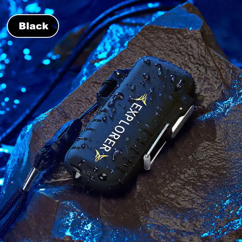 Black Водонепроницаемая наружная двойная дуговая плазменная зажигалка, аксессуары для курения, электронная USB Зажигалка, двойная дуга, зажигалки для сигарет, мужские гаджеты - Цвет: Black