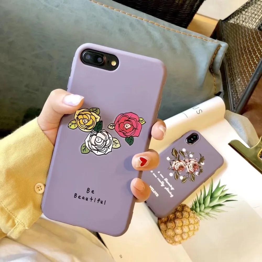 Oryksz для iPhone 6 S Plus Чехлы 3D мультфильм цветы рисунком Силиконовые ТПУ мягкий чехол 7
