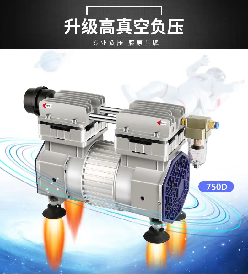 220V небольшой Портативный безмасляный вакуумный насос