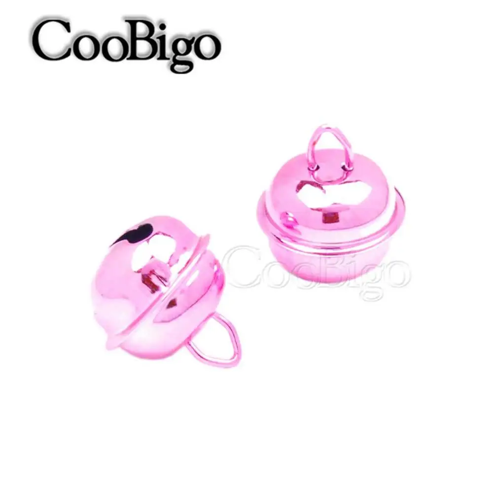 BabyPink Хороший 10 шт. Красочные Утюг Металл 22 мм Jingle Bell Новогоднее украшение ПЭТ Подвески Ключ DIY ремесла аксессуары ручной работы - Цвет: BabyPink