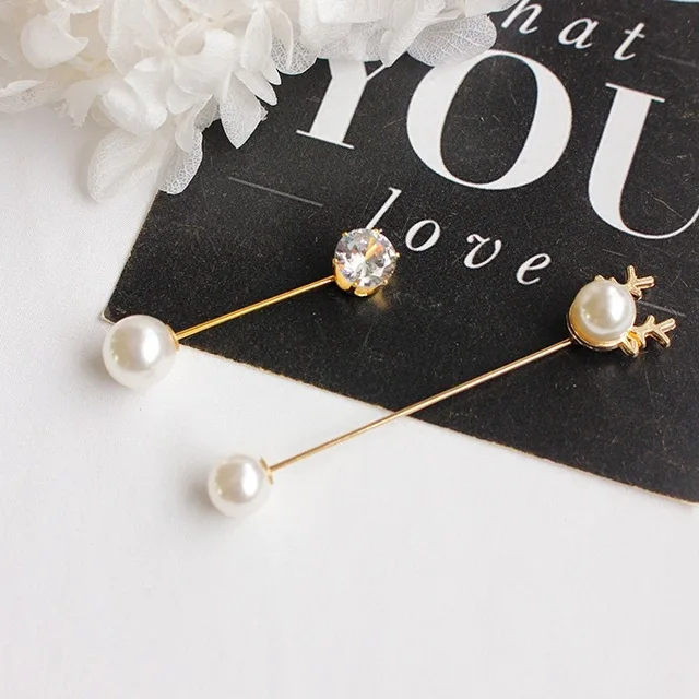 Корейская простая брошь с жемчугом в виде слова Женская Брошь дикого свитера