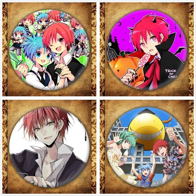 

Japanese Anime Assassination Classroom Display Badge Fashion Cartoon Figure Korosensei Smile Brooches Pin Jewelry Accessories