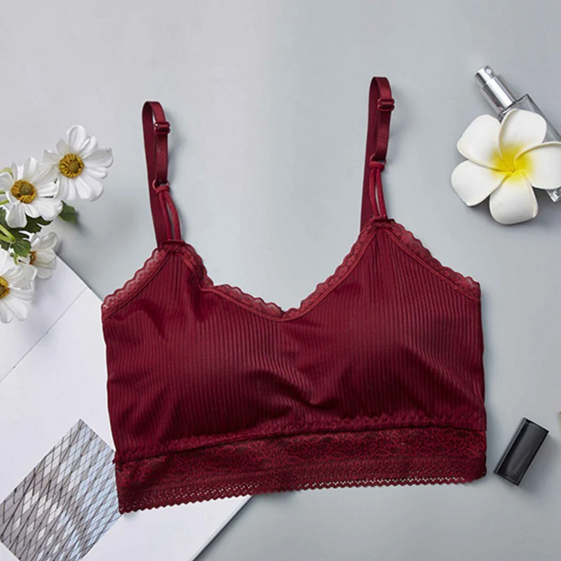 Модные кружевные красивые топы с V образным вырезом на спине бюстгальтеры