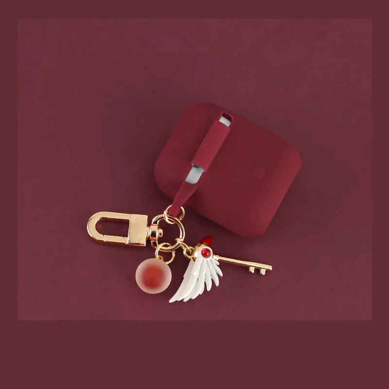 Мультфильм силиконовый беспроводной Bluetooth гарнитура зарядная коробка для Airpods силиконовый наушник защитный чехол с подвеской