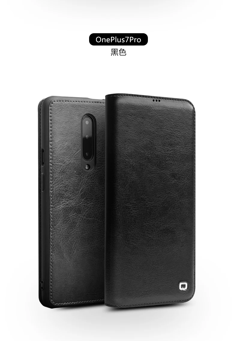 Qialino бренд для One Plus 7 чехол из натуральной кожи для Oneplus 7 Pro Бизнес откидная крышка высокое качество настоящая воловья кожа