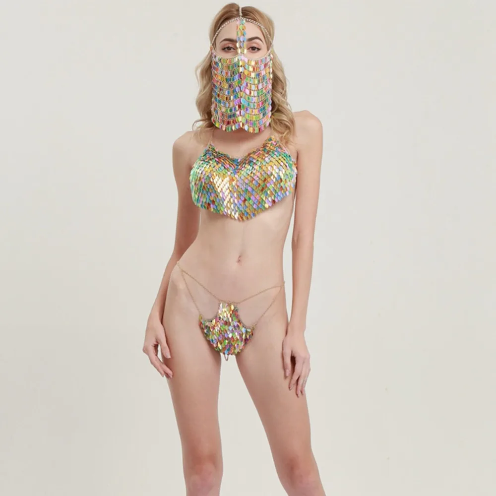 Новый тренд Женская разноцветная красочная пляжная цепь на тело сексуальный