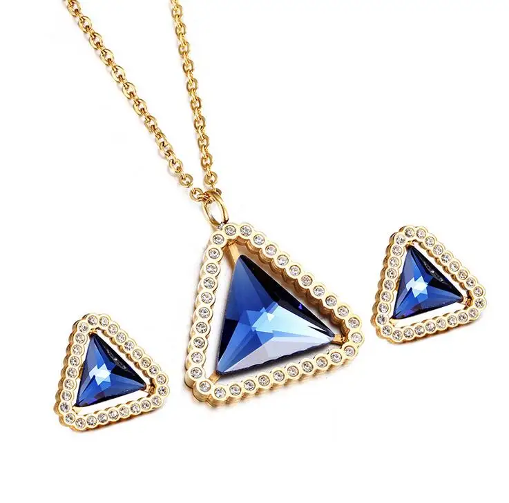 Красный синий белый романтическое золото нержавеющая сталь треугольная