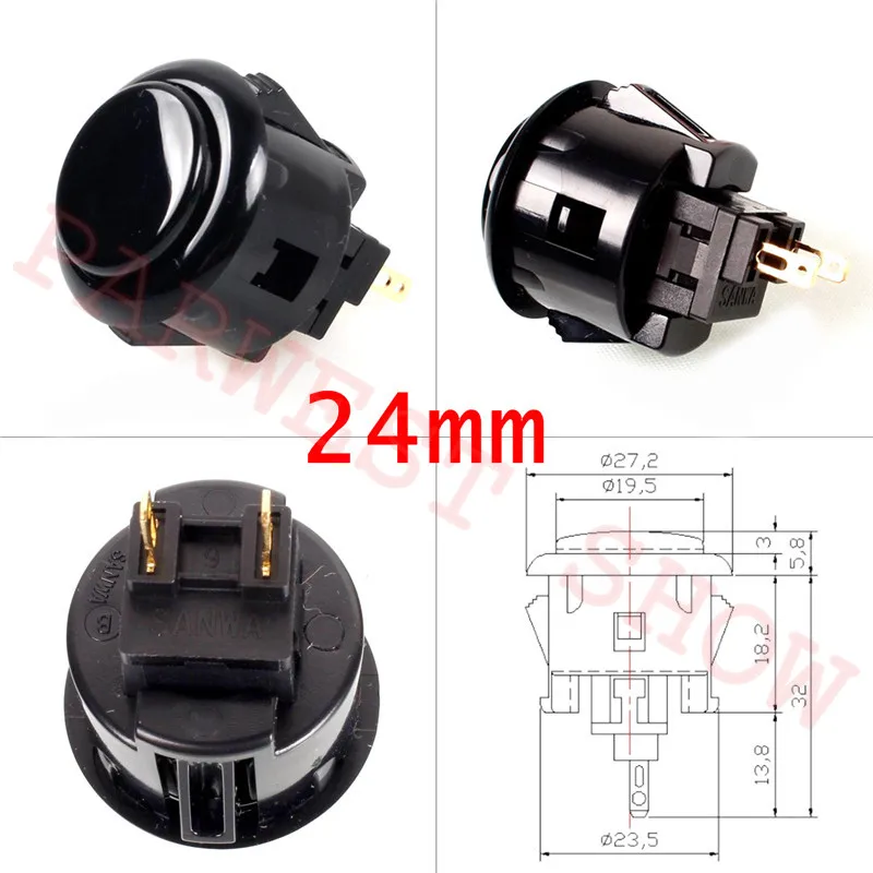 1 шт. SANWA OBSF 24 кнопка включения мм Нулевая задержка аркадная игра оригинальная