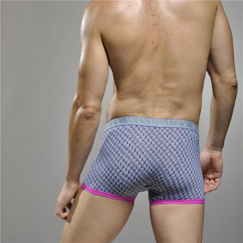 2017 New Win Brand Men Underwear Low-waisted Silk Sleepwear Breathable Underpant Comfortable Boxers M-XXXL Free shipping | Мужская