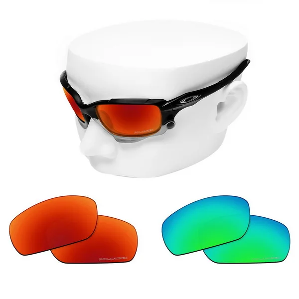 Red and Green OOWLIT Анти-Царапины Сменные линзы для-Oakley Jawbone травления поляризованных солнцезащитных очков - Цвет линз: Red and Green