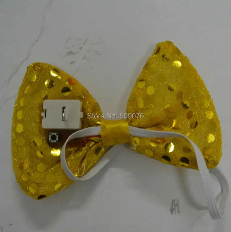 

Free shipping 100pcs/lot novelty led bow tie men bow tie women checked fashion ties for party favors new years