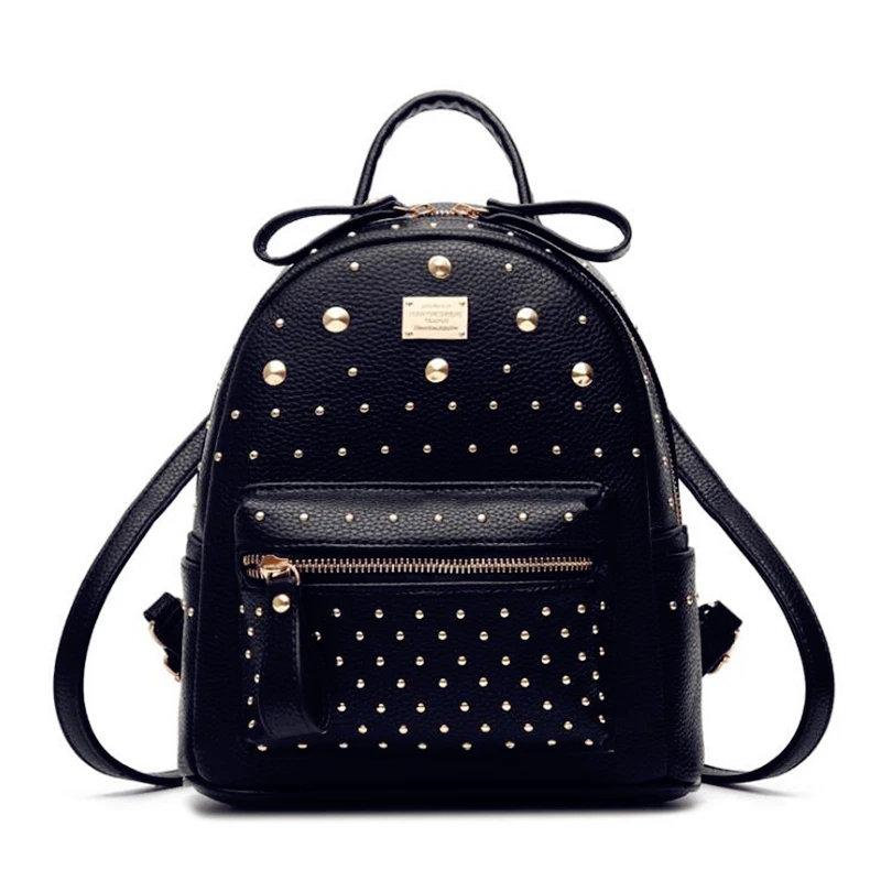 

Rivet Fashion Women Backpack Female High Schoolbags High Quality Student Packbag Decoration Bolso Cool Girls Bags Big Capacity