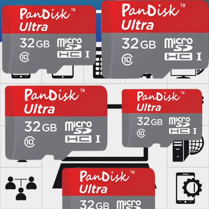 PanDisk from China SDHC UHS-I usb flash carte class 6 to 10 microsd memory card micro sd 32gb grade real capacity 128gb tf | Компьютеры и