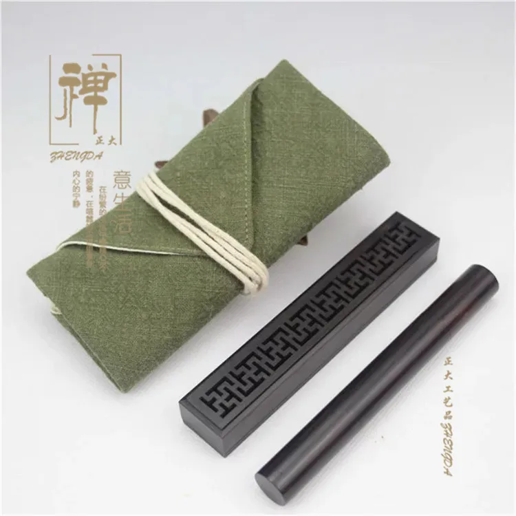 

Zhengda Ebony Wood trumpet lying incense incense box hollow cotton bag gift for gift set