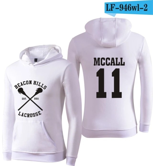 white Подростковый волк Stiles Stilinski 24 толстовки Dunbar McCall moletom толстовка с капюшоном размера плюс harajuku мужская куртка одежда - Цвет: white
